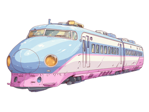 Humorous Shinkansen Illustration Vinyl Car Decal Sticker – Waterproof & UV-Resistant 6.1866666666666665"