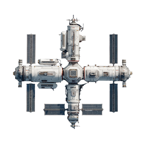 Minimalist Space Station Vinyl Car Decal Sticker – Waterproof & UV-Resistant 6.826666666666667"
