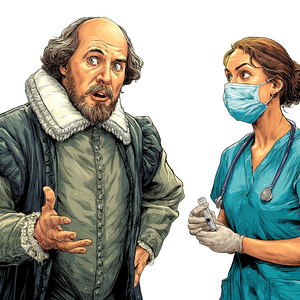 Shakespeare Meets Nurse Vinyl Car Decal Sticker – Waterproof & UV-Resistant 3.4133333333333336"