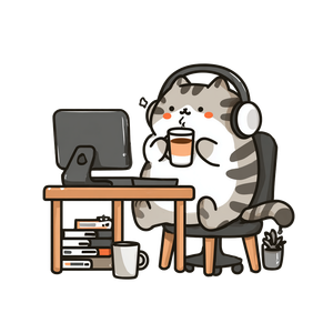 Studying Kawaii Cat Vinyl Car Decal Sticker – Waterproof & UV-Resistant 6.826666666666667"