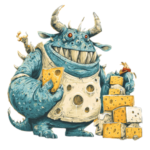 Cheese Monster V2 Vinyl Car Decal Sticker – Waterproof & UV-Resistant 3.4133333333333336"