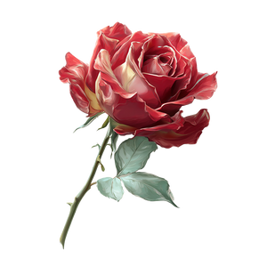 Red Rose Illustration V6 Vinyl Car Decal Sticker – Waterproof & UV-Resistant 3.4133333333333336"