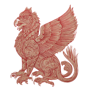 Medieval Griffin Illustration Vinyl Car Decal Sticker – Waterproof & UV-Resistant 6.826666666666667"