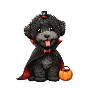 Dracula Puppy Halloween Vinyl Car Decal Sticker – Waterproof & UV-Resistant 3.4133333333333336"