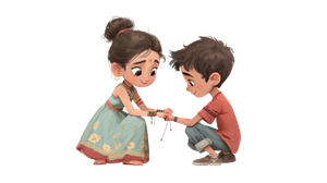 Sibling Rakhi Tying Vinyl Car Decal Sticker – Waterproof & UV-Resistant 5.4