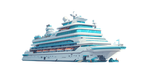 Cartoon Cruise Ship V2 Vinyl Car Decal Sticker – Waterproof & UV-Resistant 5.12"