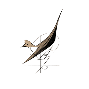 Minimalist Medieval Birds Vinyl Car Decal Sticker – Waterproof & UV-Resistant 3.4133333333333336"