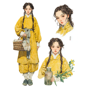 Ancient Herb Girl Vinyl Car Decal Sticker – Waterproof & UV-Resistant 3.4133333333333336"