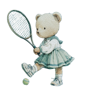 Teddy Bear Tennis Vinyl Car Decal Sticker – Waterproof & UV-Resistant 6.826666666666667"