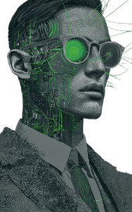 Cybernetic Futuristic Man Vinyl Car Decal Sticker – Waterproof & UV-Resistant 4.586666666666667"