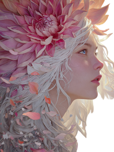 Animated Floral Woman Vinyl Car Decal Sticker – Waterproof & UV-Resistant 8.213333333333333"