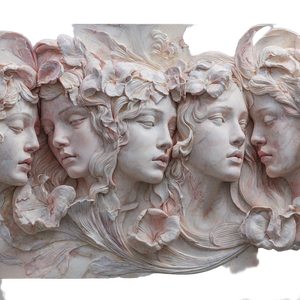 Marble Bas-Relief Faces Vinyl Car Decal Sticker – Waterproof & UV-Resistant 3.4133333333333336"