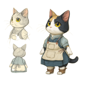 Chibi Calico Cat V4 Vinyl Car Decal Sticker – Waterproof & UV-Resistant 3.4133333333333336"