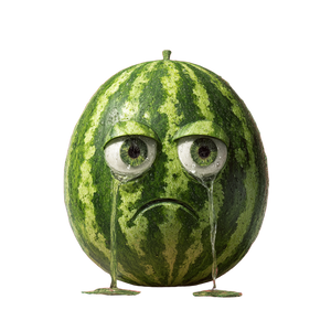 Crying Watermelon Vinyl Car Decal Sticker – Waterproof & UV-Resistant 3.4133333333333336"