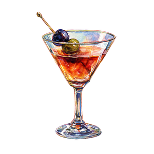 Manhattan Cocktail Glass Vinyl Car Decal Sticker – Waterproof & UV-Resistant 6.826666666666667"