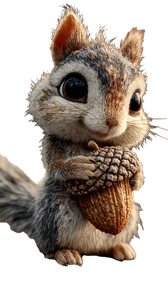 Squirrel Hugging Acorn Vinyl Car Decal Sticker – Waterproof & UV-Resistant 9.706666666666667"