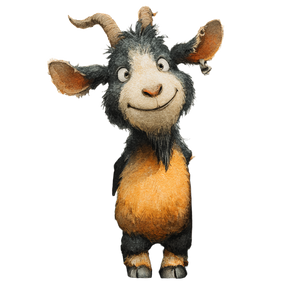 Hungry Goat Illustration Vinyl Car Decal Sticker – Waterproof & UV-Resistant 3.4133333333333336"