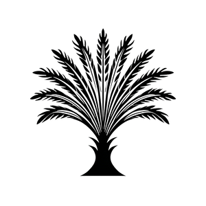 Stylized Palm Logo Vinyl Car Decal Sticker – Waterproof & UV-Resistant 3.4133333333333336"