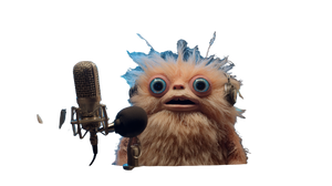 Fluffy Alien Podcaster Vinyl Car Decal Sticker – Waterproof & UV-Resistant 2.72"