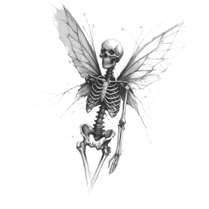 Skeleton Fairy Tattoo Vinyl Car Decal Sticker – Waterproof & UV-Resistant 3.4133333333333336"