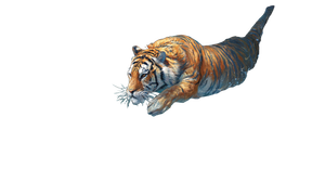 Leaping Tiger Painting Vinyl Car Decal Sticker – Waterproof & UV-Resistant 2.72"
