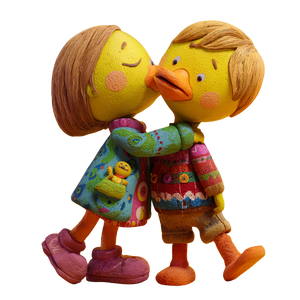 Duck Kiss Scene Vinyl Car Decal Sticker – Waterproof & UV-Resistant 6.826666666666667"