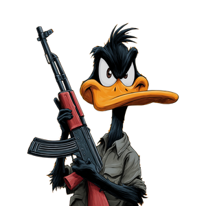 Daffy Duck Armed V2 Vinyl Car Decal Sticker – Waterproof & UV-Resistant 3.4133333333333336"