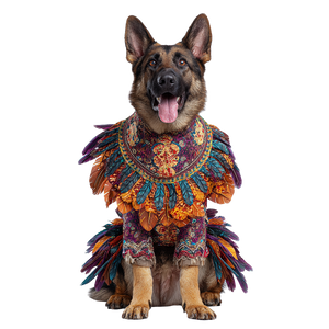 Costumed German Shepherd Vinyl Car Decal Sticker – Waterproof & UV-Resistant 6.826666666666667"