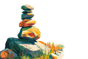 Stone Cairn Illustration Vinyl Car Decal Sticker – Waterproof & UV-Resistant 5.97333333333333