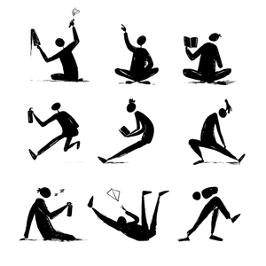 Silhouette Character Poses Vinyl Car Decal Sticker – Waterproof & UV-Resistant 6.826666666666667"