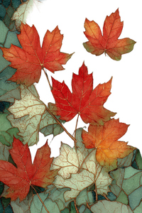Dulac Maple Leaves Vinyl Car Decal Sticker – Waterproof & UV-Resistant 4.4