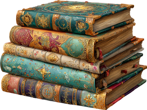 Fantasy Book Pile Vinyl Car Decal Sticker – Waterproof & UV-Resistant 6.1866666666666665"
