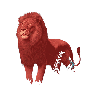 Red Lion V2 Vinyl Car Decal Sticker – Waterproof & UV-Resistant 3.4133333333333336"