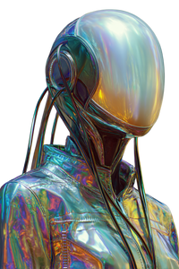 Faceless Sci-Fi Cyborg Vinyl Car Decal Sticker – Waterproof & UV-Resistant 8.96"