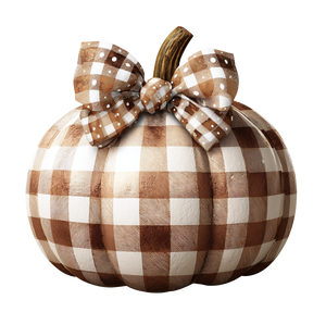 Checkered Pumpkin Bow Vinyl Car Decal Sticker – Waterproof & UV-Resistant 6.826666666666667"