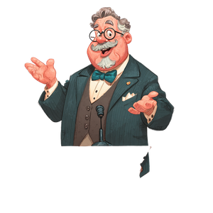 Cartoon Gentleman Speaking Vinyl Car Decal Sticker – Waterproof & UV-Resistant 3.4133333333333336"