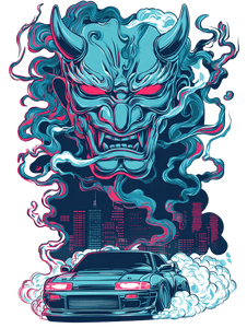 Oni Mask Car Vinyl Car Decal Sticker – Waterproof & UV-Resistant 8.213333333333333"