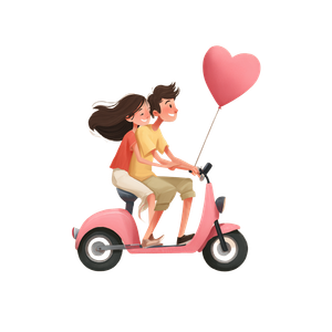 Couple On E-Bike V2 Vinyl Car Decal Sticker – Waterproof & UV-Resistant 6.826666666666667"