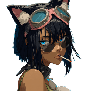 Anime Catgirl V8 Vinyl Car Decal Sticker – Waterproof & UV-Resistant 3.4133333333333336"