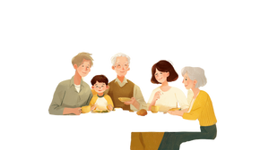Happy Family Dining V6 Vinyl Car Decal Sticker – Waterproof & UV-Resistant 5.4