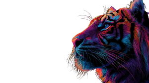 Neon Tiger V3 Vinyl Car Decal Sticker – Waterproof & UV-Resistant 2.72"