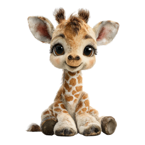Cartoon Baby Giraffe V2 Vinyl Car Decal Sticker – Waterproof & UV-Resistant 3.4133333333333336"