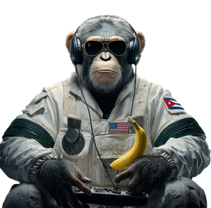 Astronaut Chimp Vinyl Car Decal Sticker – Waterproof & UV-Resistant 3.4133333333333336"
