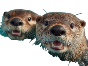 Smiling Sea Otters Vinyl Car Decal Sticker – Waterproof & UV-Resistant 3.0933333333333333"