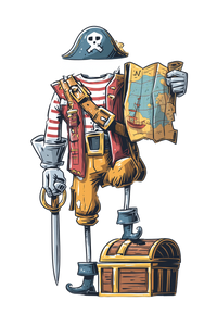 Headless Pirate Sticker Vinyl Car Decal Sticker – Waterproof & UV-Resistant 8.96"