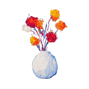 White Vase Flowers Vinyl Car Decal Sticker – Waterproof & UV-Resistant 3.4133333333333336"
