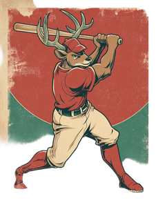 Baseball Deer Poster Vinyl Car Decal Sticker – Waterproof & UV-Resistant 4.1066666666666665"