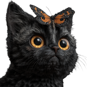 Kitten Butterfly Owl Vinyl Car Decal Sticker – Waterproof & UV-Resistant 3.4133333333333336"