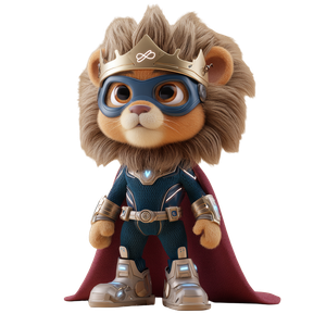Lion Superhero Character Vinyl Car Decal Sticker – Waterproof & UV-Resistant 3.4133333333333336"