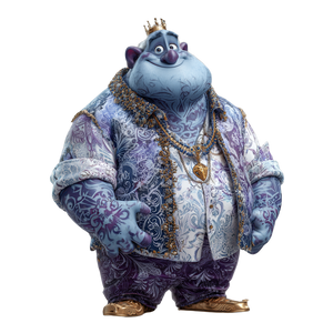 King Character Illustration Vinyl Car Decal Sticker – Waterproof & UV-Resistant 3.4133333333333336"